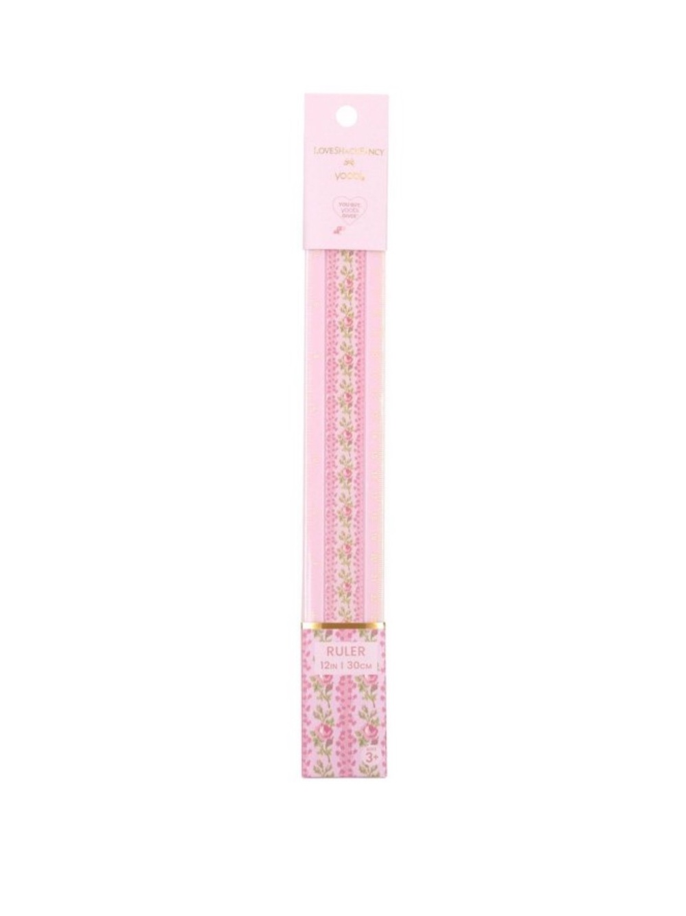 LoveShackFancy x Target - Yoobi Blooming Heirloom 12" Ruler Strawberry Macaroon